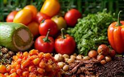 Fresh vegetables and spices sourced locally